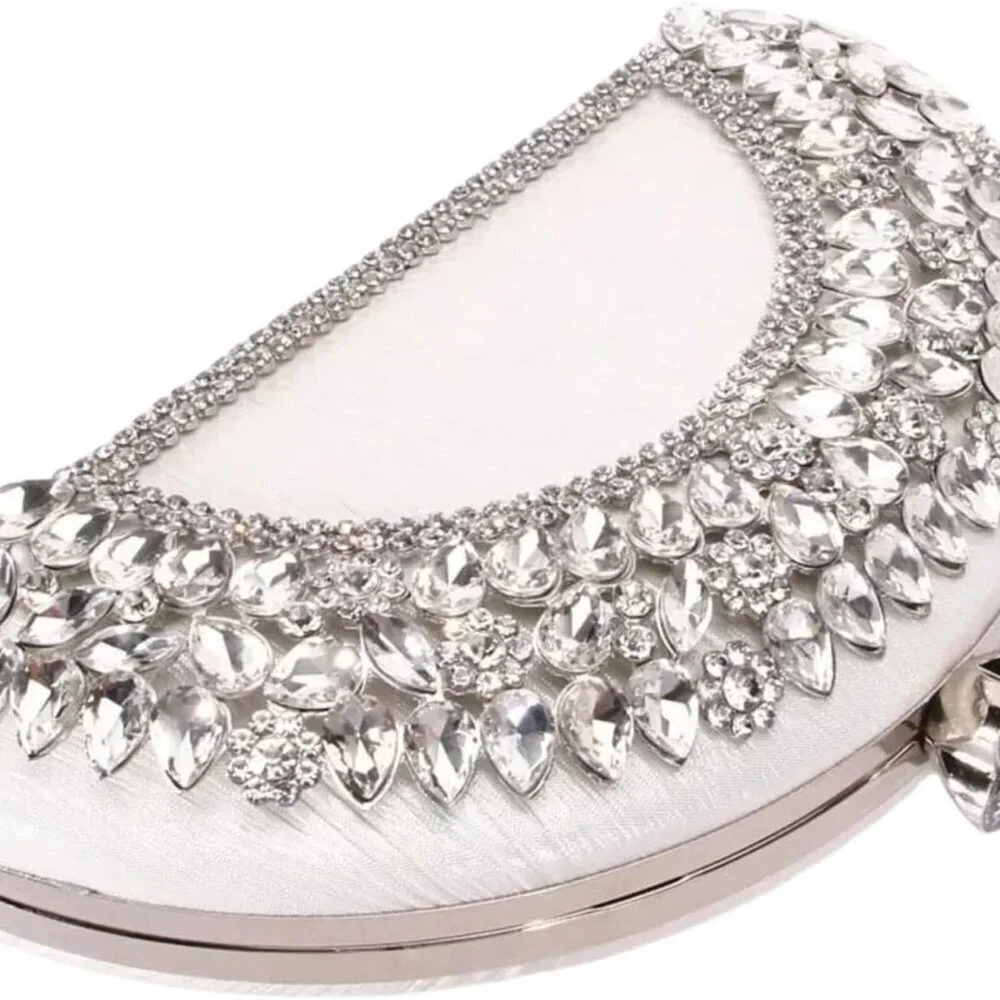 Rhinestone Clutch Purse Women Elegant Evening Bag Crossbody Wedding Party